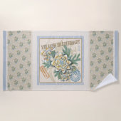 G Gele kweekbloem voor Kantoor Strandlaken (Voorkant)