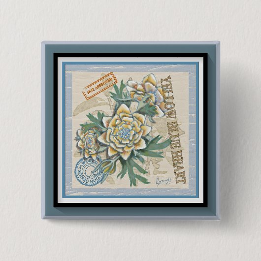 G Gele kweekbloem voor Kantoor Vierkante Button 5,1 Cm (Voorkant)