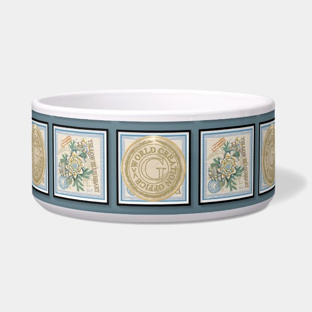 G Gele kweekbloem voor Kantoor Voerbakje (Voorkant)