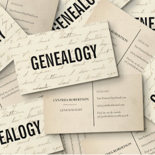 G genealoge Historisch Onderzoeker Antieke Schrijf Visitekaartje