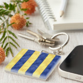 G Golf Waterverf Nautical Signal Maritime Vlag Sleutelhanger (Voorkant Rechts)