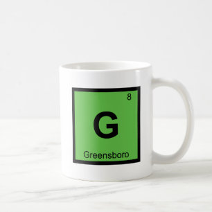 G - Greensboro North Carolina Chemie Symbool Koffiemok
