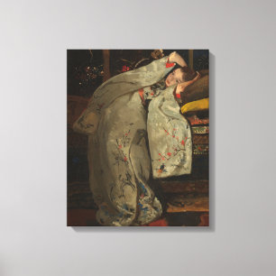 G.H. Breitner, Meisje in een witte Kimono - Fine A Canvas Afdruk