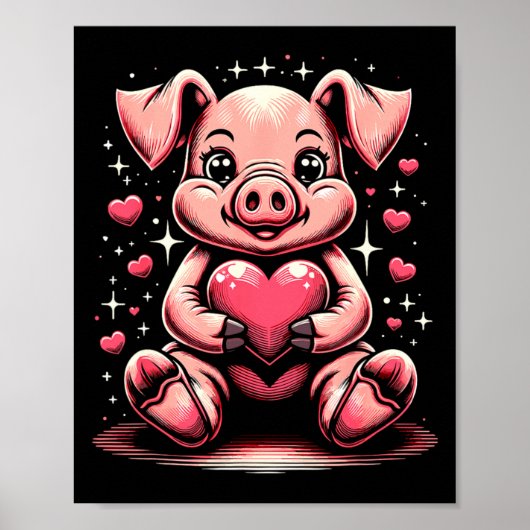 G Holding Heart Valentines Day Cute Valentine 2 Poster (Voorkant)
