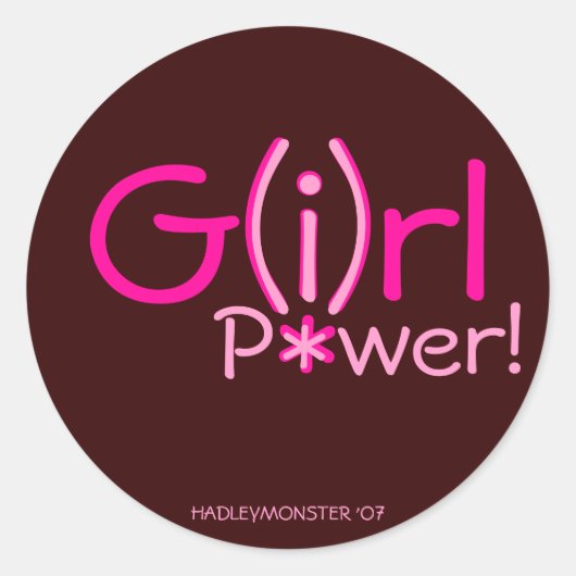 G(i)rl P*wer! Ronde Sticker (Voorkant)