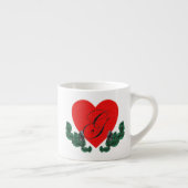 G in een hart (aanpasbaar) espresso kop (Rechts)