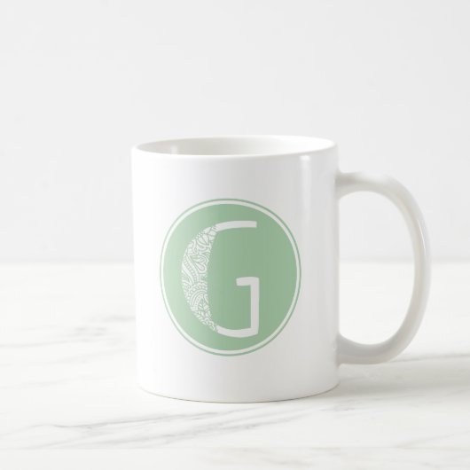 G Initiaal bloemmonogram Koffiemok (Rechts)