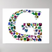 G Initiaal Gemstone Design Poster (Voorkant)