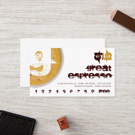 G - Initiaal Letter Foamy Coffee Cup Loyalty Punch (Voorkant / Achterkant in situ)