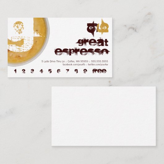 G - Initiaal Letter Foamy Coffee Cup Loyalty Punch (Voorkant / Achterkant)