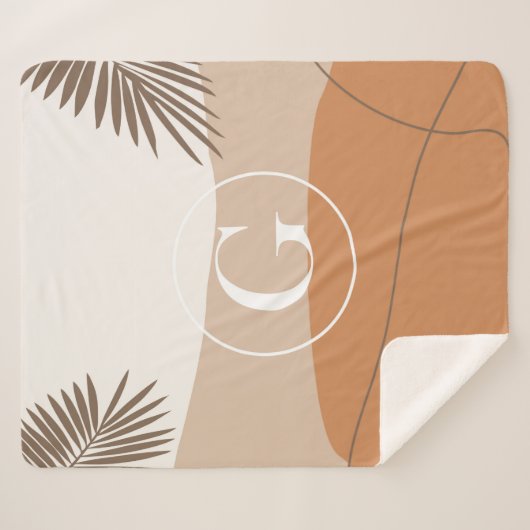G - Initiaal Monogram Letter G Abstract Design Sherpa Deken (Voorkant (horizontaal))