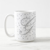 G Initiaal Monogram Witte Diamanten Print Koffiemok (Links)