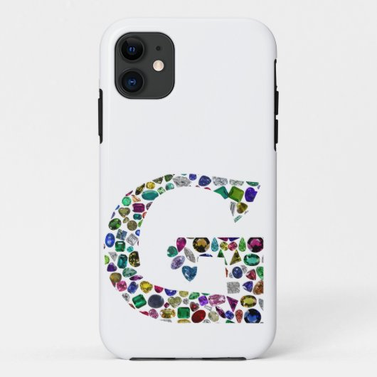 G Initial Gemstone Design Case-Mate iPhone Case (Achterkant)
