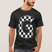 G Initial Monogram black & white checkerboard T-shirt (Voorkant)