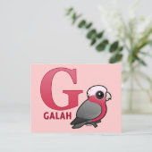 G is voor Galah Briefkaart (Staand voorkant)