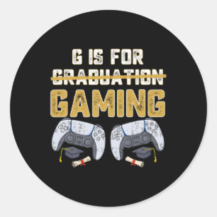 G is voor gaming leuk school Afstuderen gamer jong Ronde Sticker