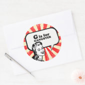 G IS VOOR GANGSTER RONDE STICKER (Envelop)