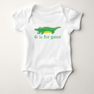 G is voor Gator Green Alligator Crocodile Romper