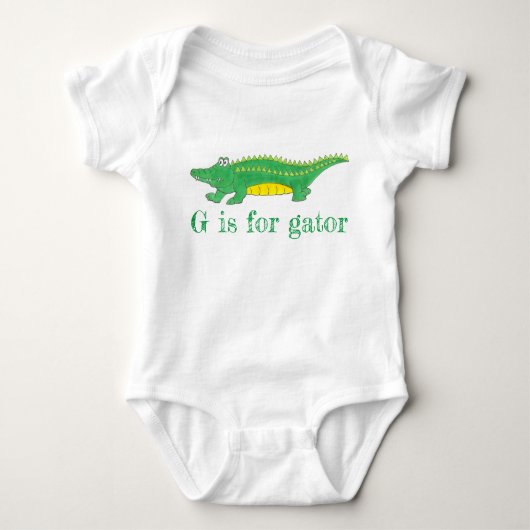 G is voor Gator Green Alligator Crocodile Romper (Voorkant)