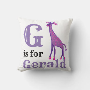 G is voor Gerald baby jongen  Kussen