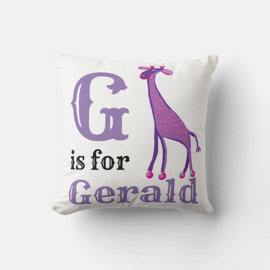 G is voor Gerald baby jongen  Kussen (Voorkant)