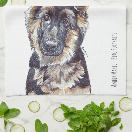 G is voor German Shepherd Theedoek (Gevouwen)