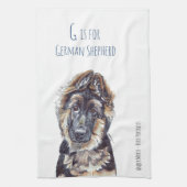 G is voor German Shepherd Theedoek (Verticaal)
