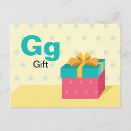 G is voor Gift - Alphabet Flash Kaart