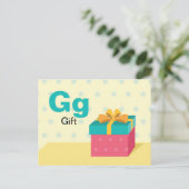 G is voor Gift - Alphabet Flash Kaart (Staand voorkant)