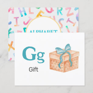 G is voor Gift - Alphabet Flash Kaart