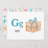 G is voor Gift - Alphabet Flash Kaart (Voorkant / Achterkant)