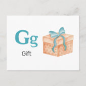 G is voor Gift - Alphabet Flash Kaart (Voorkant)