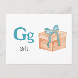 G is voor Gift - Alphabet Flash Kaart