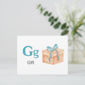 G is voor Gift - Alphabet Flash Kaart (Staand voorkant)