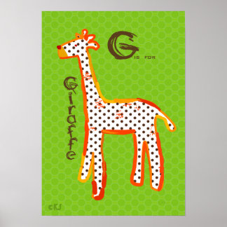"G is voor giraf" digitaal poster
