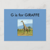 "G" is voor Giraffe Alphabet Flashcard Briefkaart (Voorkant)