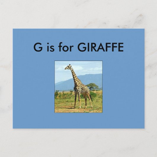 "G" is voor Giraffe Alphabet Flashcard Briefkaart (Voorkant)