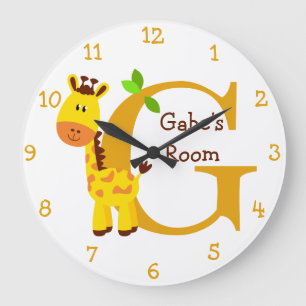 G is voor Giraffe en Gabriel-Child's slaapkamer Grote Klok