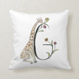 G is voor Giraffe en Gerber Daisy Pillow! Kussen