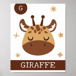 G is voor Giraffe, kinderkamer, slaapkamer, kinder Poster