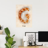 G is voor Giraffe Poster (Thuiskantoor)