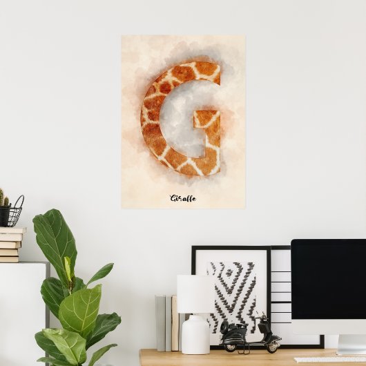 G is voor Giraffe Poster (Thuiskantoor)