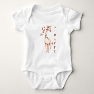 G is voor GIRAFFE Whimsical Baby Bodysuit