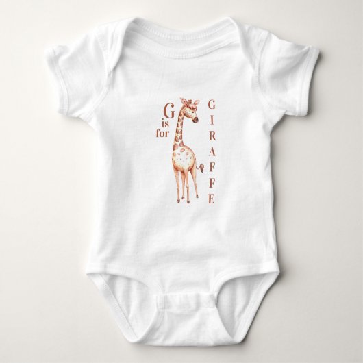 G is voor GIRAFFE Whimsical Baby Bodysuit (Voorkant)