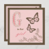 G is voor Girl Invitation Square Kaart (Voorkant / Achterkant)