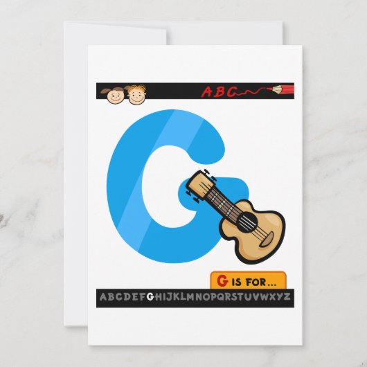 G is voor gitaar kaart (Voorkant)