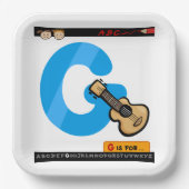 G is voor gitaar papieren bordje (Voorkant)