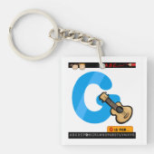 G is voor gitaar sleutelhanger (Voorkant)