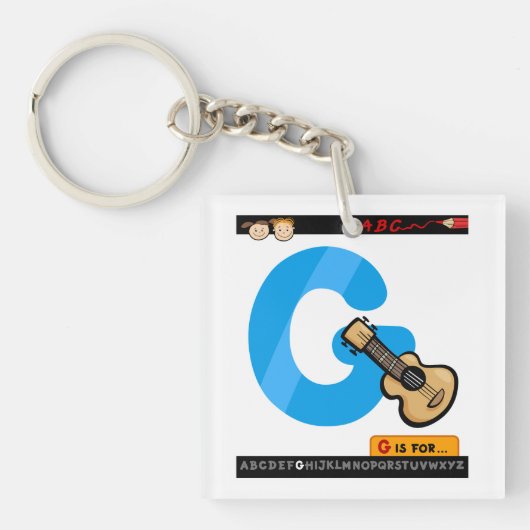 G is voor gitaar sleutelhanger (Voorkant)