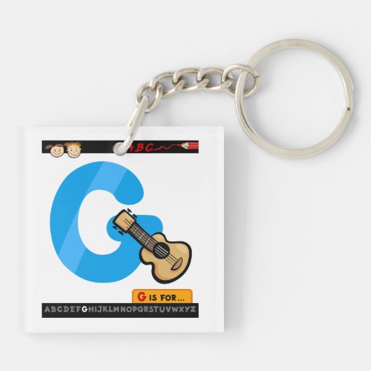 G is voor gitaar sleutelhanger (Achterkant)